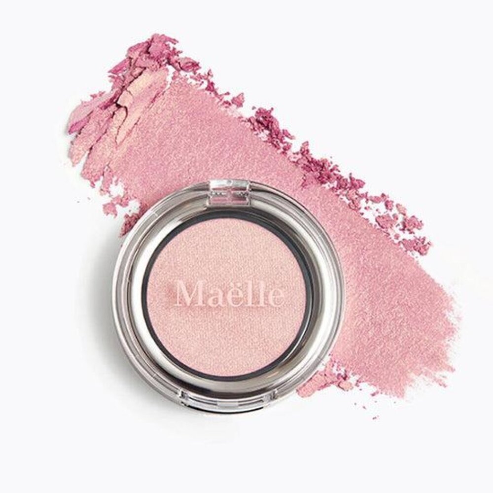 Maelle LIGHT BEAM BLUSH - SINGLE —Soft Pink Gold shade Blush Highlighter Glitter